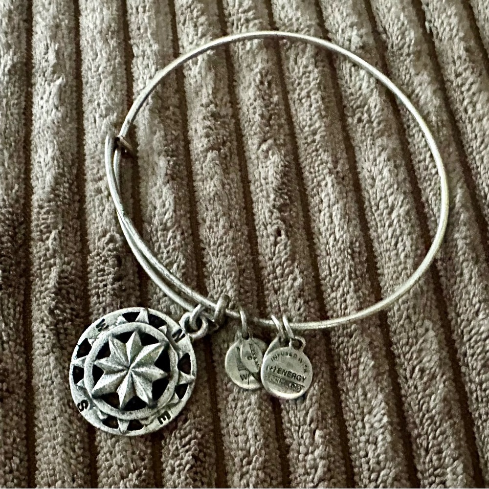 Alex and Ani Silver Compass Charm Bracelet